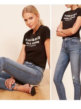 Reformation | Hepburn High Skinny Zip Leg Jeans 27